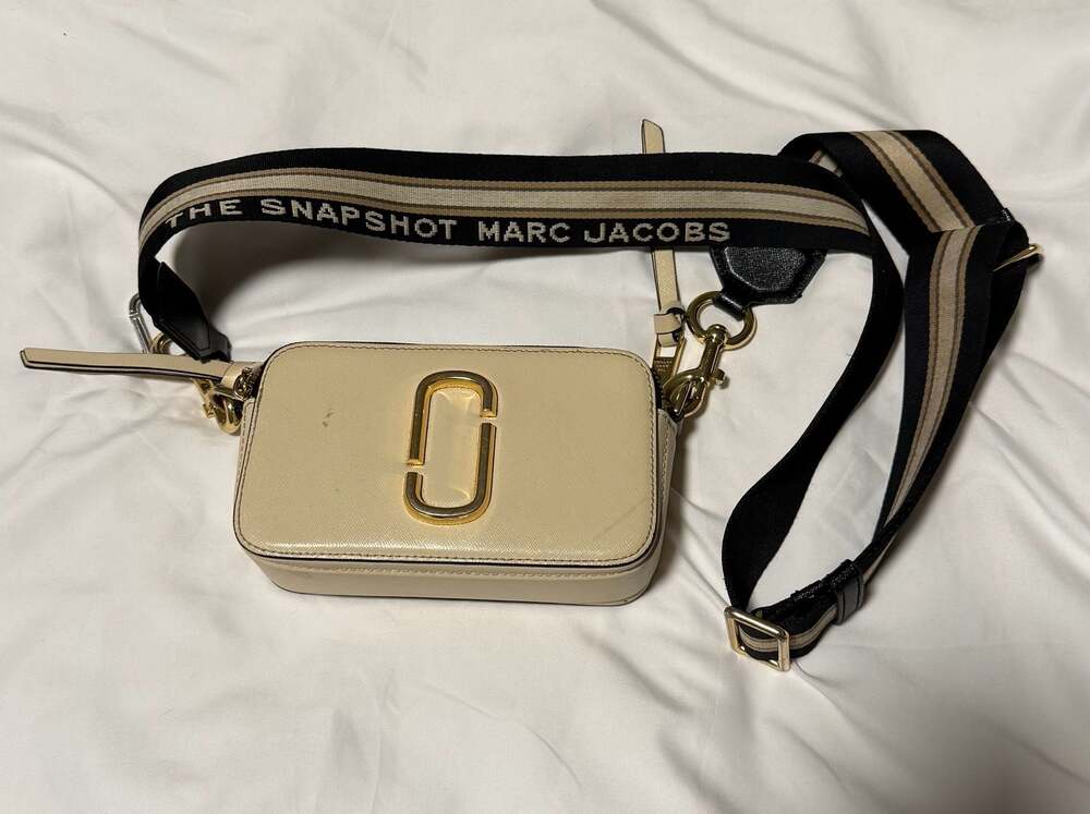 Marc Jacobs The Snapshot Crossbody Bag Beige Black